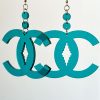 Chizhi Chanel Translucent Teal Earrings - Image 2